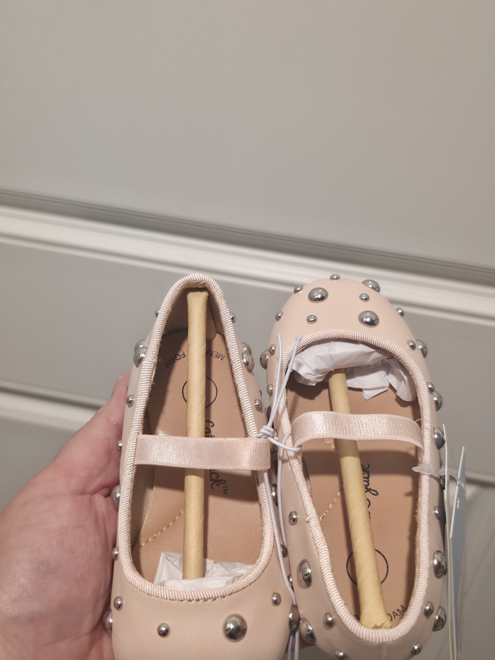 Cat & Jack Pink Studded Mary Jane Dress Shoes